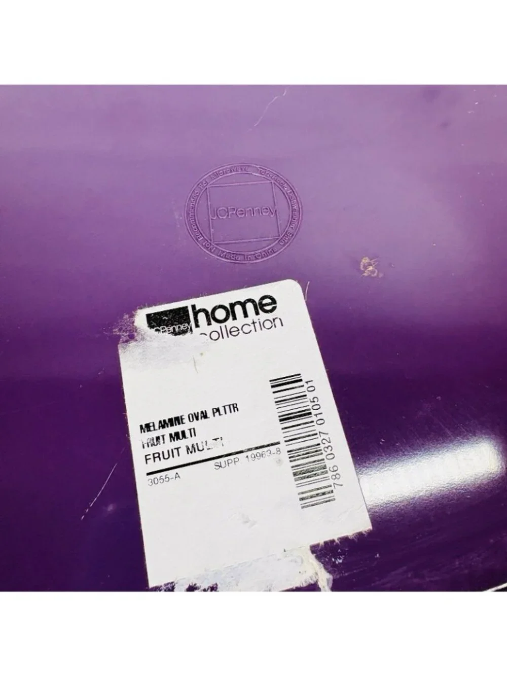 JC Penny Home Collection FRUIT MULTI Purple Melamine Large Oval Serving Platter